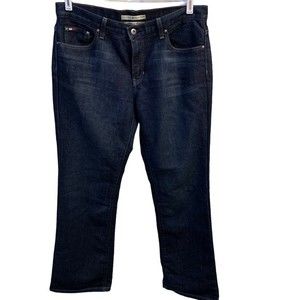 Tommy Hilfiger Womens Low Rise Dark Wash Boot Cut Jeans. Size 12
